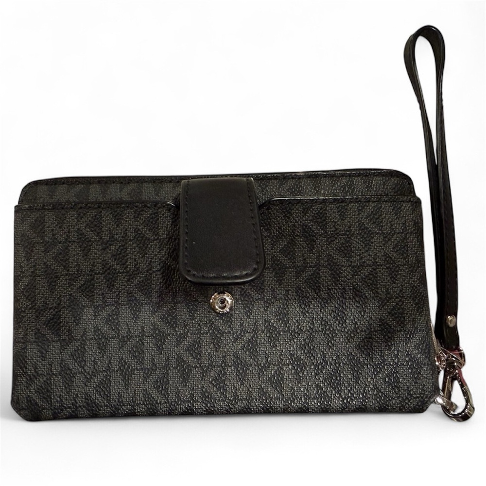 Michael Kors Charcoal Logo Wristlet - Picture 2 of 5